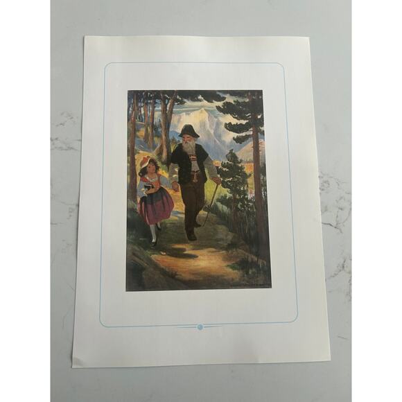 Willcox Smith, Heidi with Grandfather, Book Page, 14x10", Print, ~ 250922-WH 406 - Picture 2 of 2